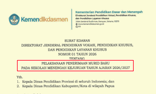 Surat Edaran Pelaksanaan SPMB SMK Tahun Ajaran 2026/2027