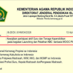 Surat Edaran Kewajiban Partisipasi Aktif GTK pada Kegiatan Launching dan Pelatihan KBC Berbasis MOOC PINTAR