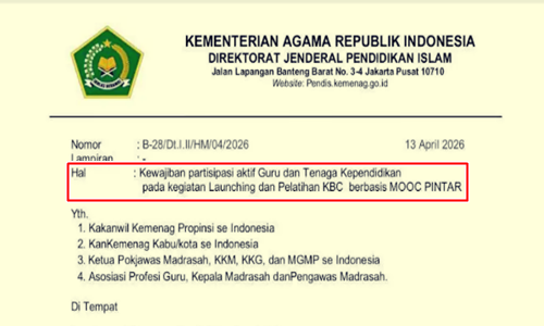 Surat Edaran Kewajiban Partisipasi Aktif GTK pada Kegiatan Launching dan Pelatihan KBC Berbasis MOOC PINTAR