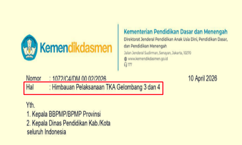 Surat Edaran Himbauan Pelaksanaan TKA Gelombang 3 dan 4