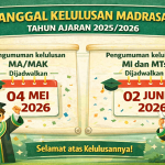 Tanggal Kelulusan Madrasah Tahun Ajaran 2025/2026