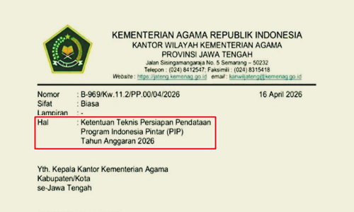 Surat Edaran Ketentuan Teknis Persiapan Pendataan PIP Tahun 2026