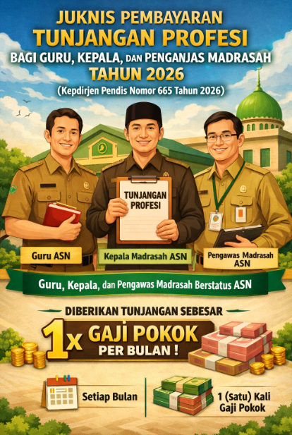 Kepdirjen Pendis Nomor 665 Tahun 2026 tentang Juknis Pembayaran Tunjangan Profesi bagi Guru, Kepala, dan Pengawas Madrasah Tahun 2026